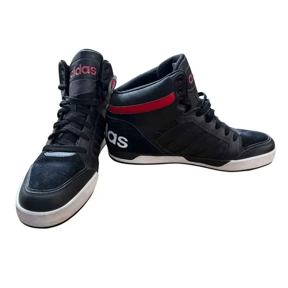 Adidas Mens NEO Raleigh Sneaker Men's Size 12 Red Black Mid Lace-Up Shoes